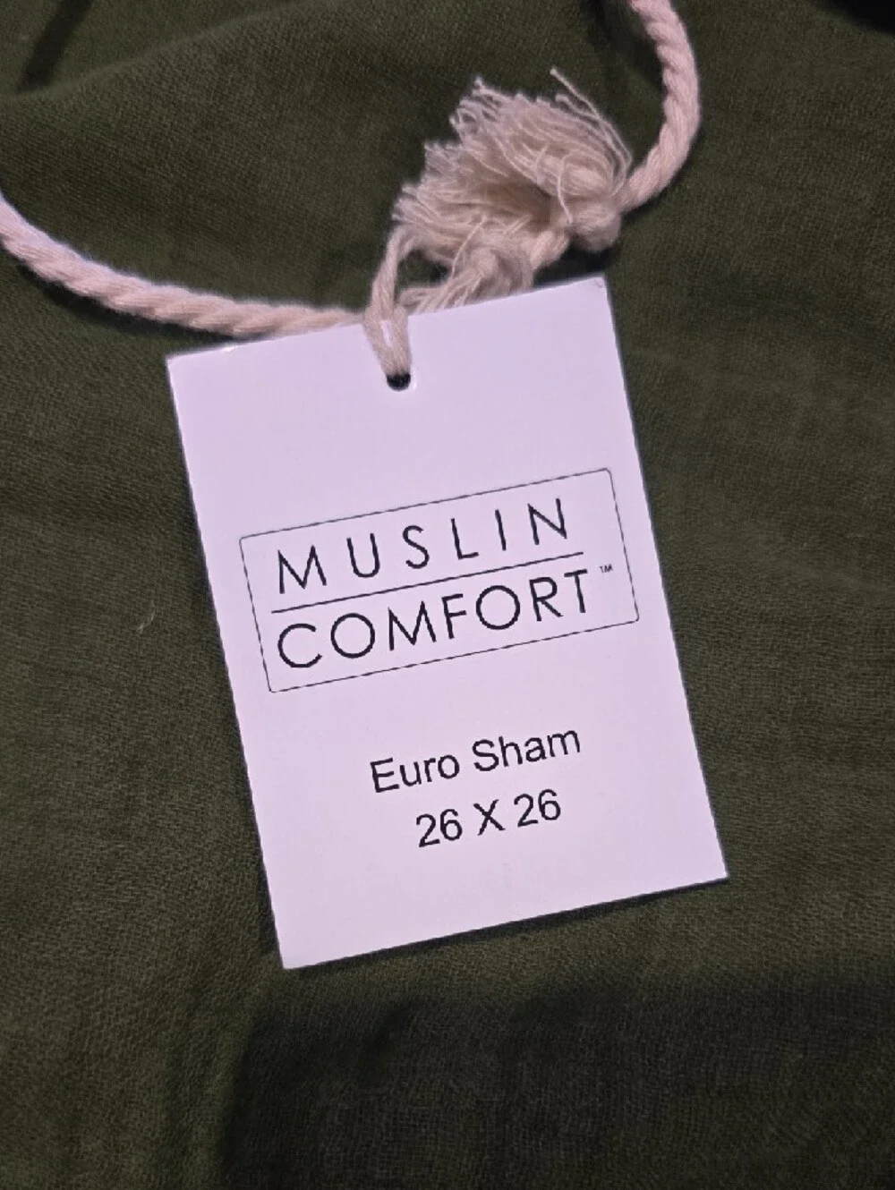 Muslin Comfort Euro Sham Set (2) - Moss Green